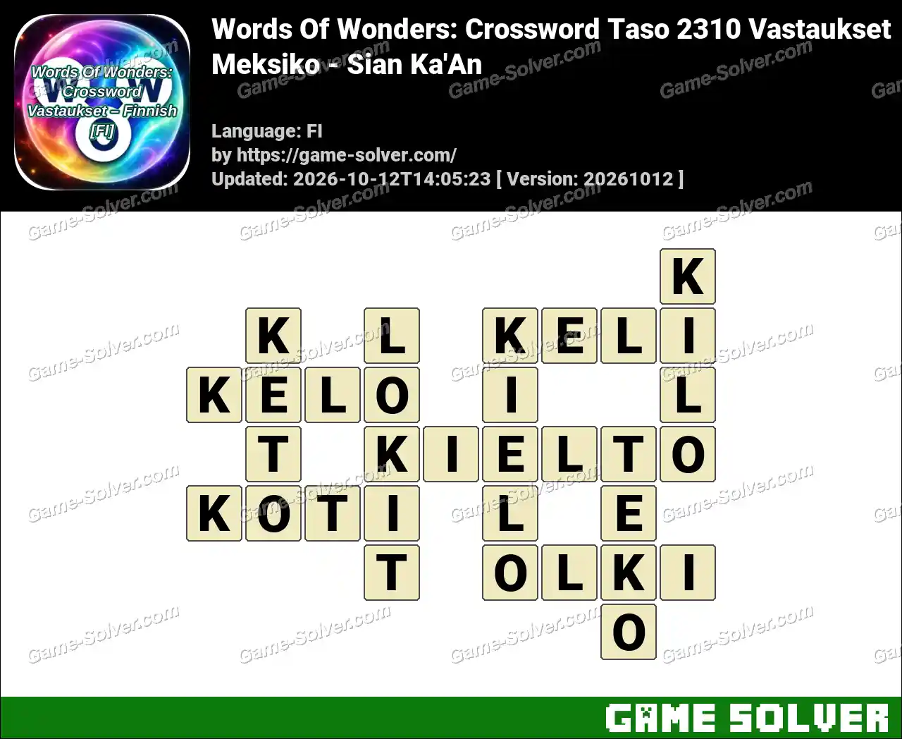 Words Of Wonders: Crossword Taso 2310 Vastaukset – Meksiko – Sian Ka’An